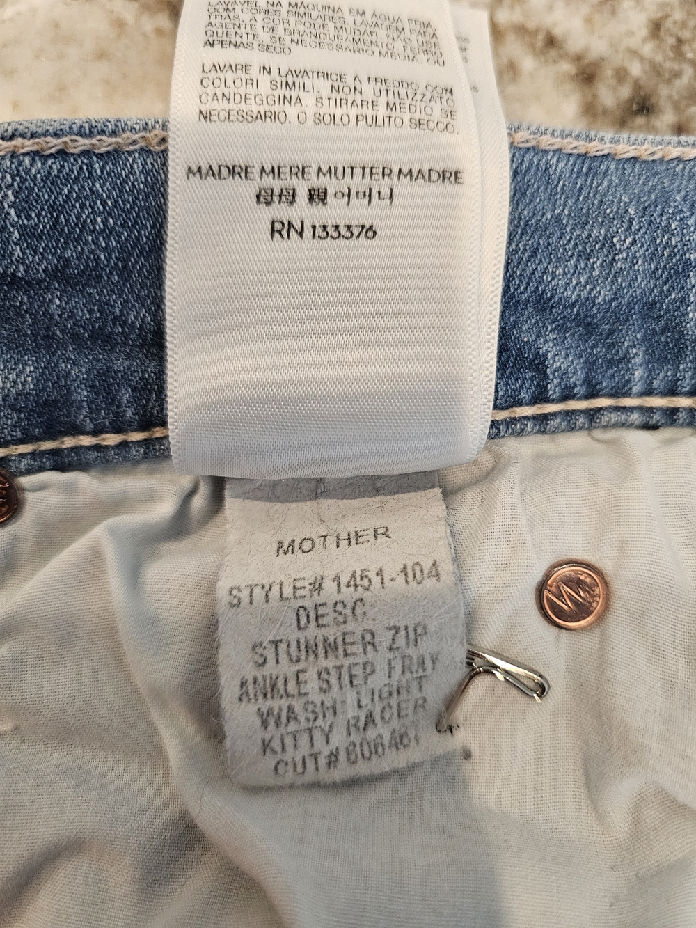MOTHER  Light kitty Racer Stunner Zip Ankle Step Fray size 26 - Picture 11 of 11